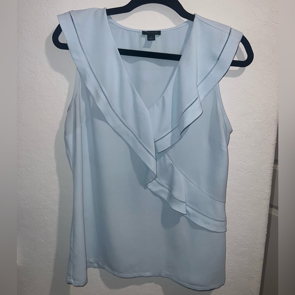 Ann Taylor light Blue short sleeved blouse